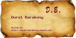 Durst Barakony névjegykártya